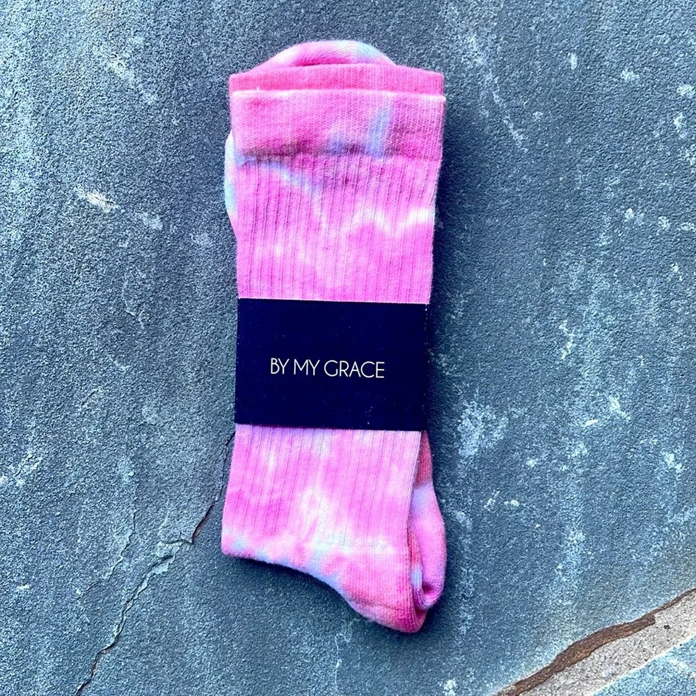 BY MY GRACE-HAND-DYED TIE DYE SOCKS